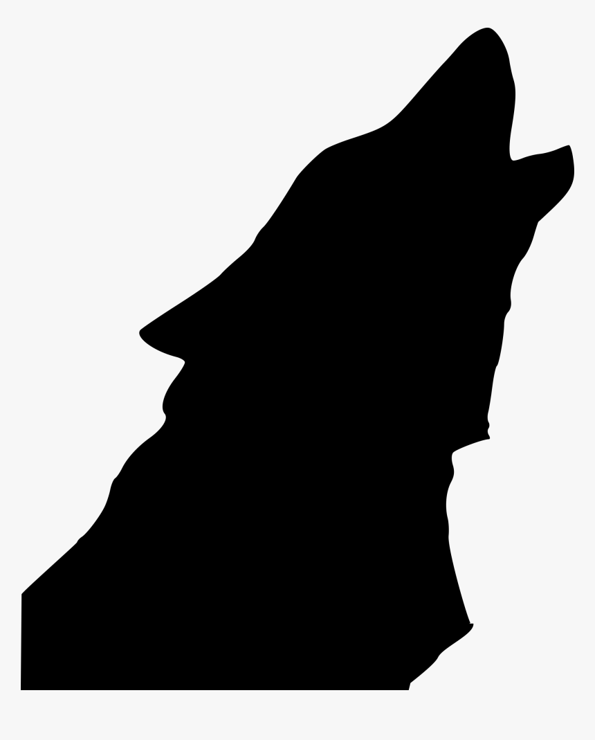 Wolf Howling Black Silhouette, HD Png Download