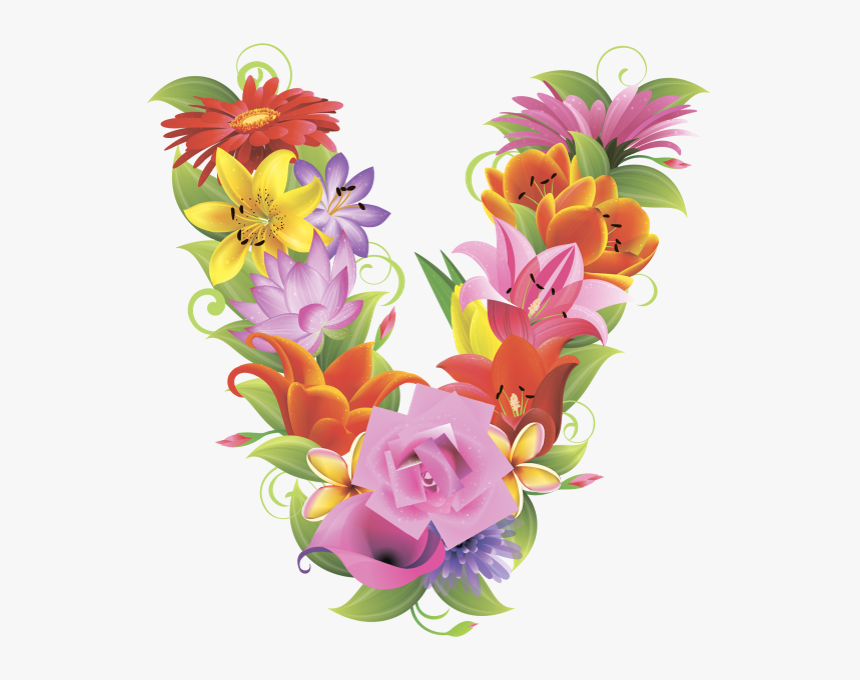 Английский Алфавит, Буква V, Цветочный Алфавит, Цветы, - Bouquet, HD Png Download