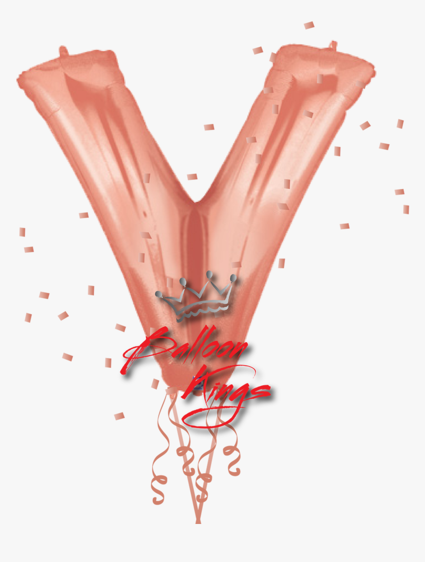 Rose Gold Letter V - Balloon, HD Png Download