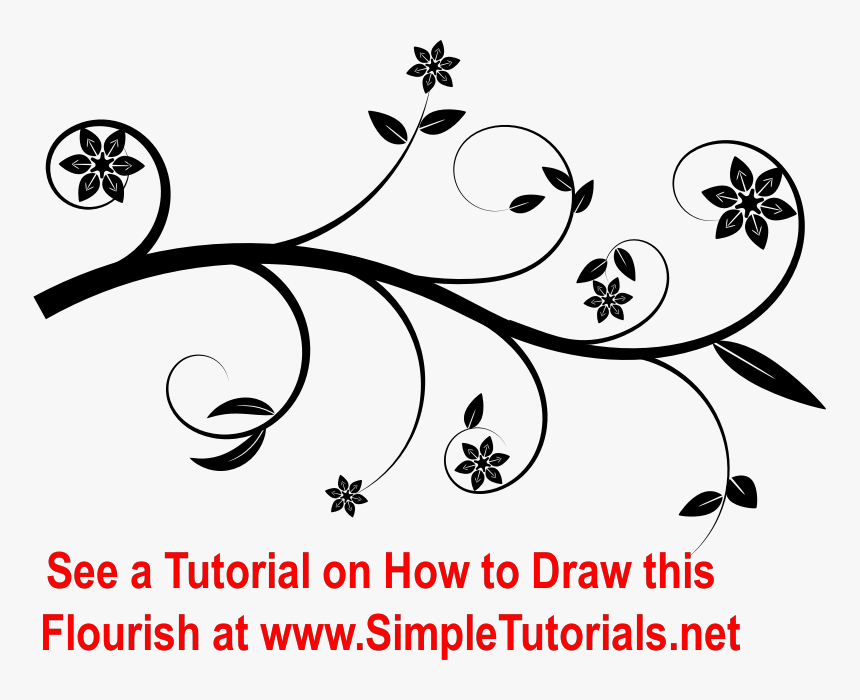 Flourish, Floral Flourish - Inkscape Flourish, HD Png Download