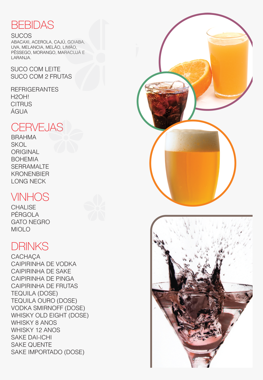 Clip Art Cardapio De Bebidas - Cardápio De Bebidas Sucos, HD Png Download