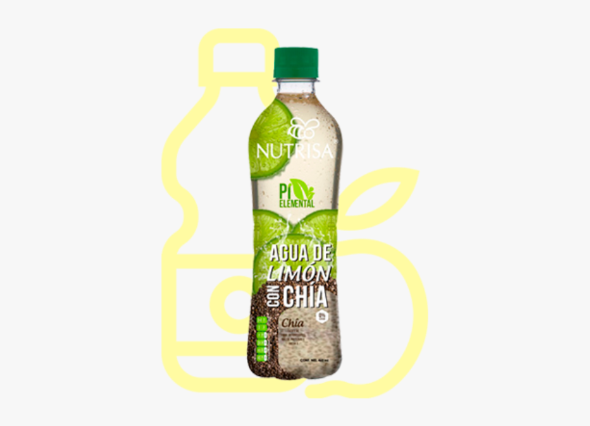 Agua De Limón Con Chía - Plastic Bottle, HD Png Download