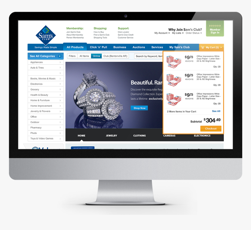 Sam S Club Website Mockup - Landing Page Design Responsive, HD Png Download