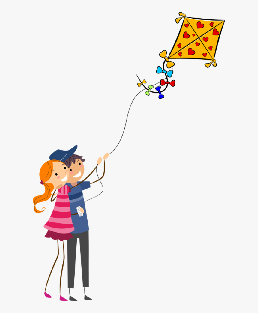 Girl Flying A Kite Clipart - Fly A Kite Clipart Png, Transparent Png