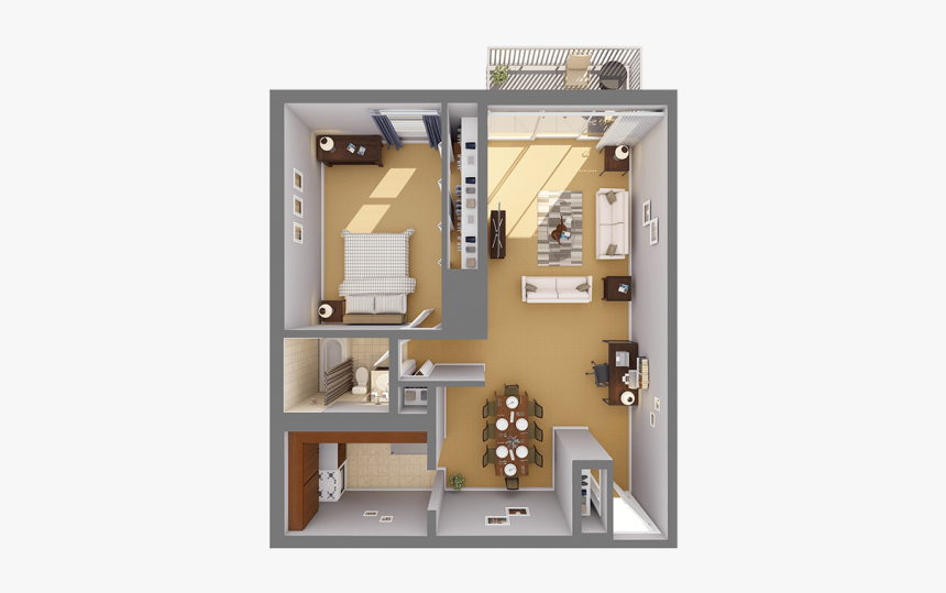 One Bedroom Apartments In Rockville - Floor Plan, HD Png Download