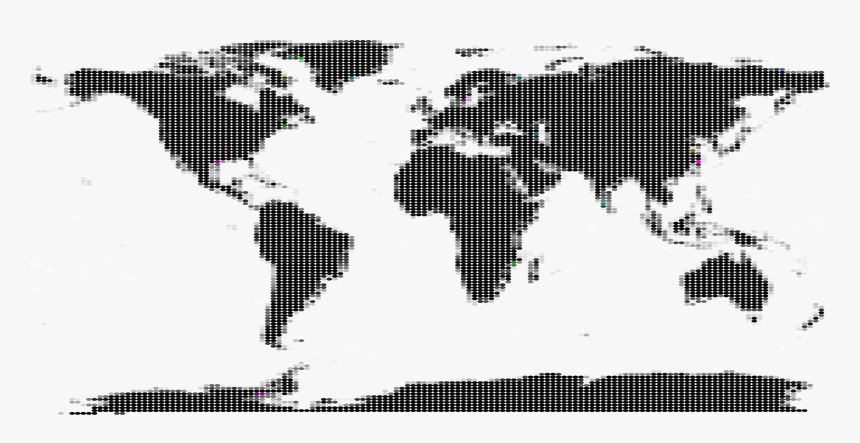 World Map Globe Outline Maps - Flat Earth Map Black And White, HD Png Download