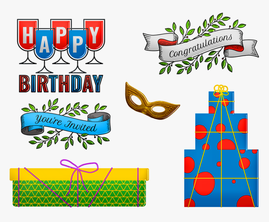 Birthday Items, Gifts, Cake, Happy Birthday, Tag, HD Png Download