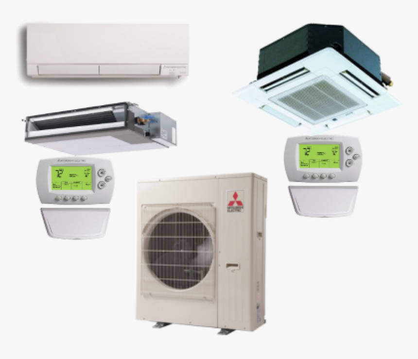 Mitsubishi 5 Zone 42k Btu Heat Pump With Up To Five - Ductless Heat Pump Indoor Unit, HD Png Download