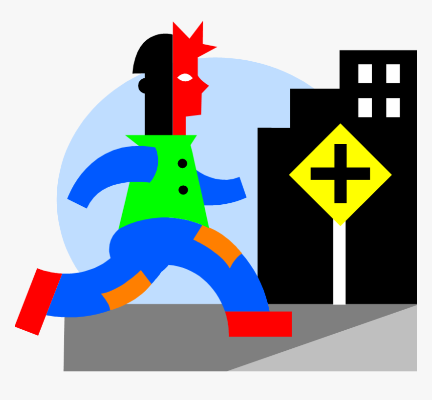 Dumb Jaywalker - Concepto Señalizacion De Seguridad, HD Png Download