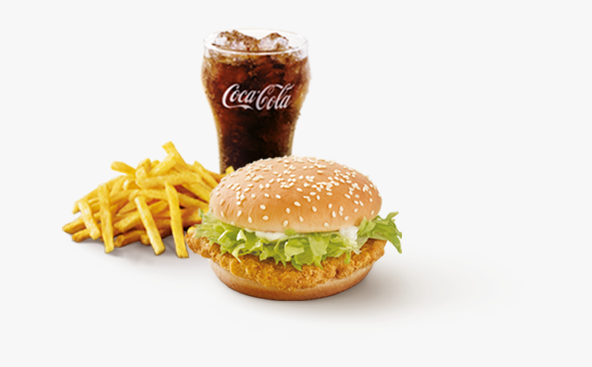 Chicken Burger Fries Coke, HD Png Download