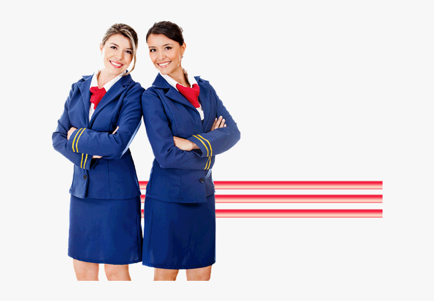 Transparent Air Hostess Png - Flight Attendant Blue Uniform, Png Download