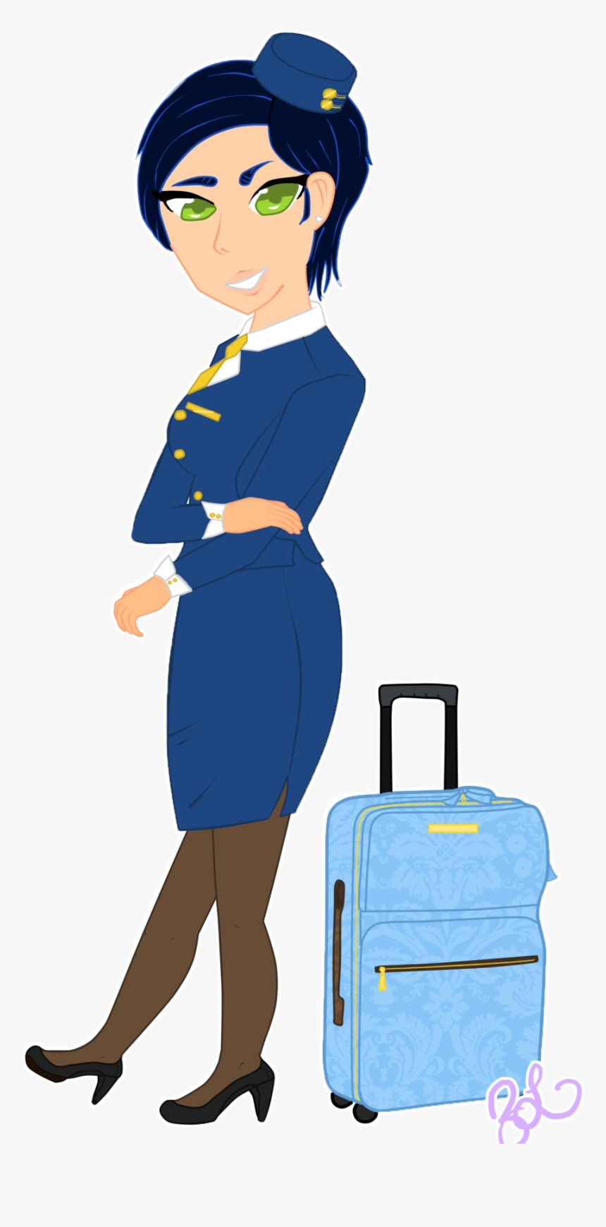Cartoon,fashion Illustration,clip Art,flight Attendant,electric - Flight Attendant Clipart Png, Transparent Png