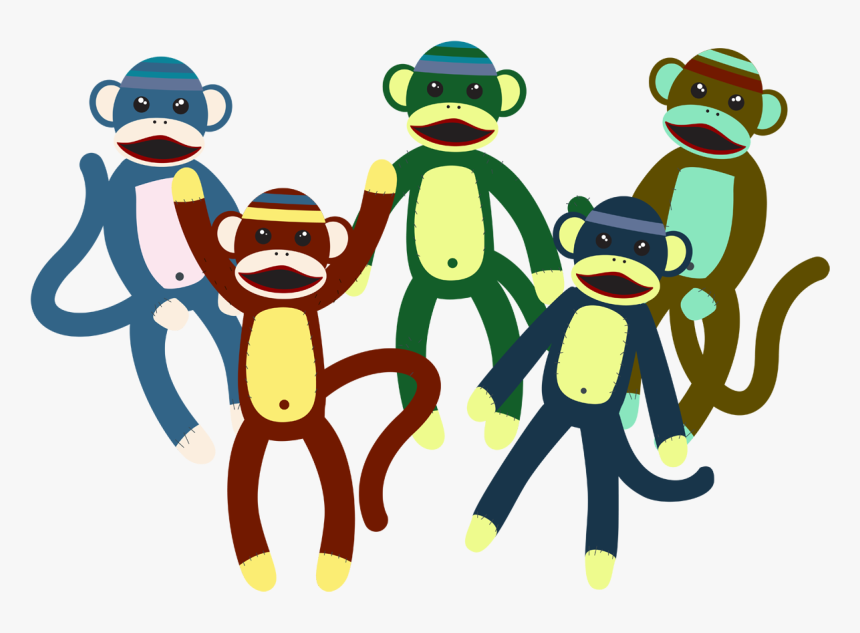 Cute Monkey Plush Toy Vector Png Download - Making Cloth Toy Vector, Transparent Png
