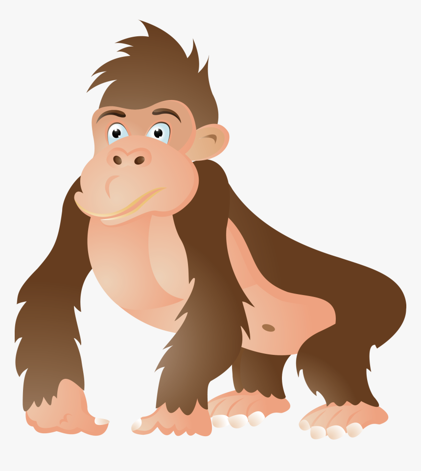 Gorilla Ape Chimpanzee Cartoon Clip Art - Cartoon Is Gorilla, HD Png Download