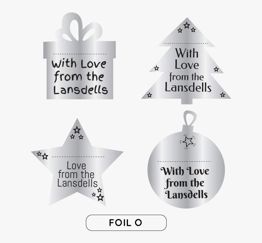 *christmas* Foil Gift Labels - Christmas Tree, HD Png Download