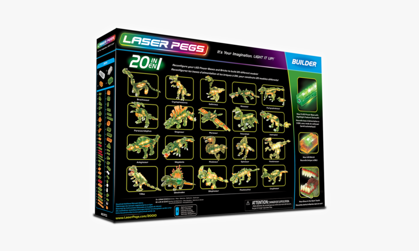 Laser Pegs 20 In 1 T Rex, HD Png Download