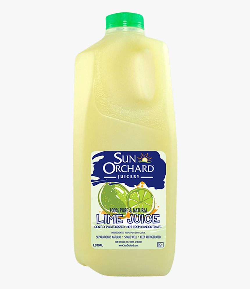 100% Lime Juice 64oz - Sun Orchard Lime Juice, HD Png Download