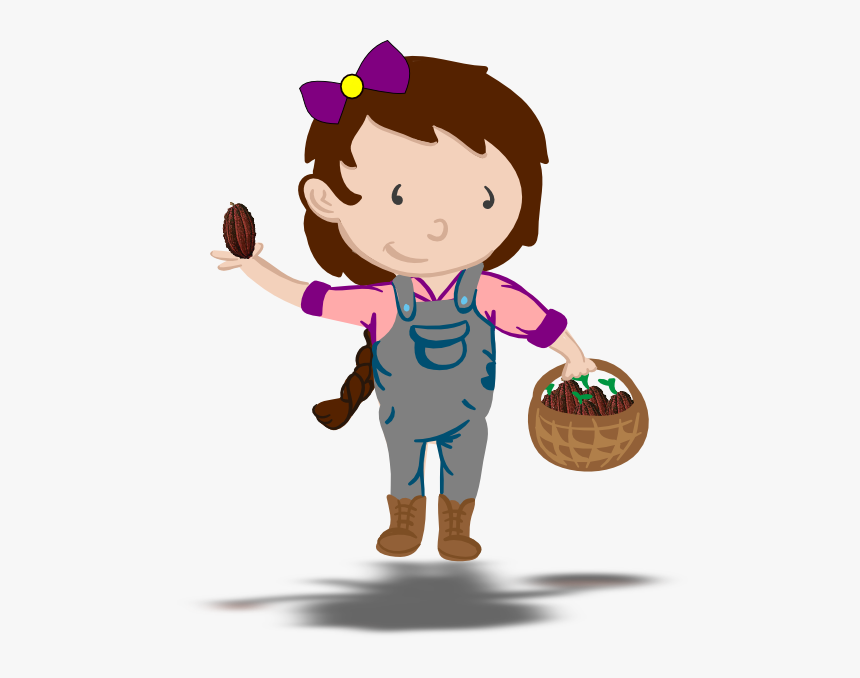Cartoon Children Farmers - Cartoon Apple Farmer, HD Png Download
