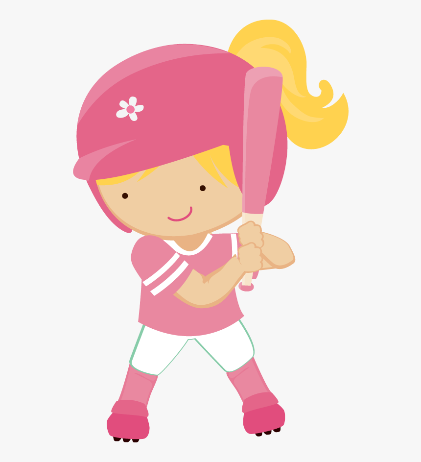 Baseball Party Clipart - Beisbol Animado Niñas, HD Png Download