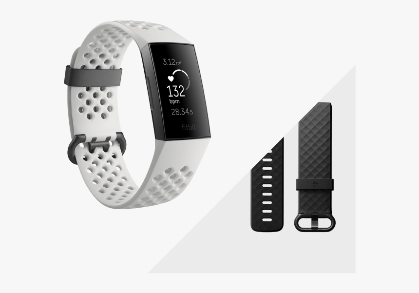 Transparent Fitbit Png - Fitbit Charge 3 White Band, Png Download