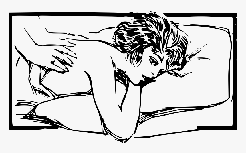 Woman Gets A Massage Clip Arts - Woman Massage Drawing, HD Png Download