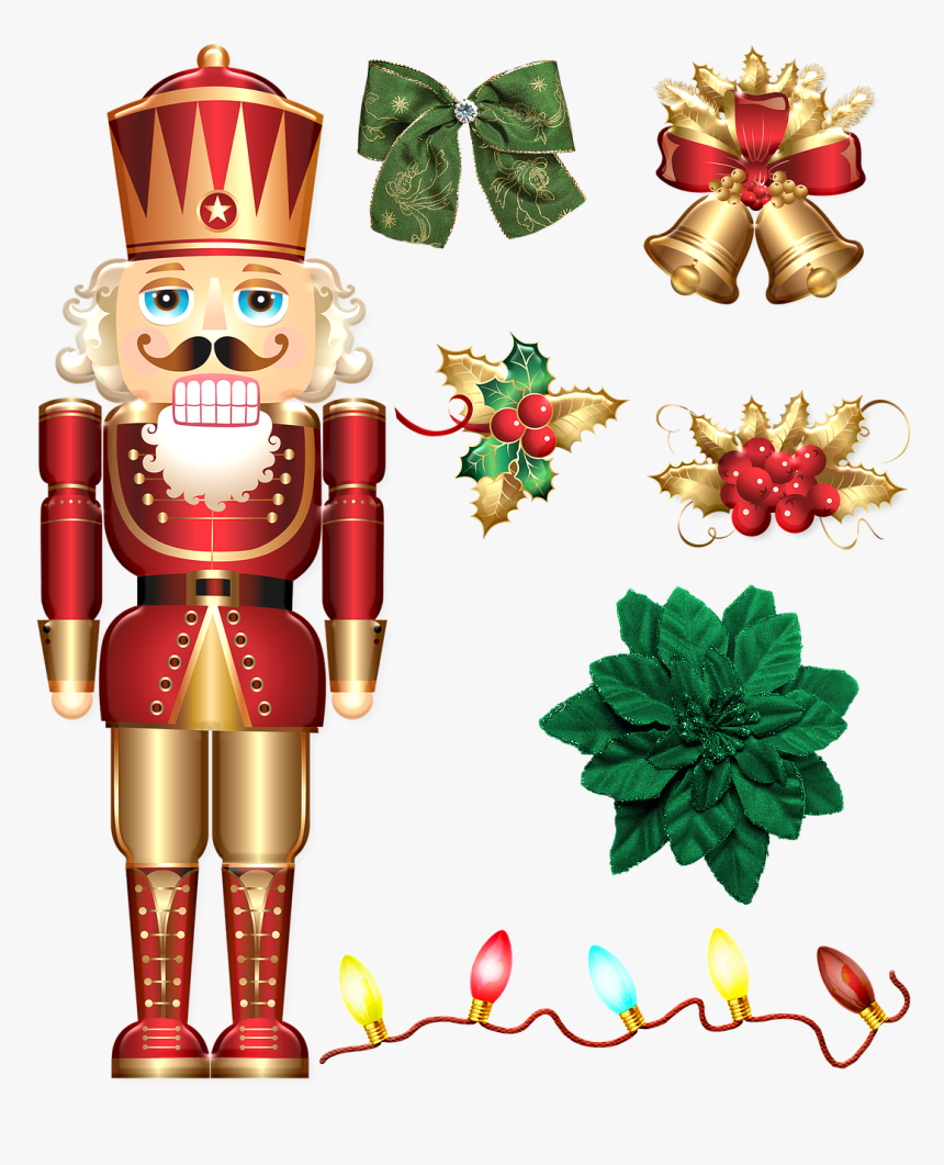 Christmas Gold And Red Deco, Nutcracker, Lights - Christmas Nutcracker Design, HD Png Download