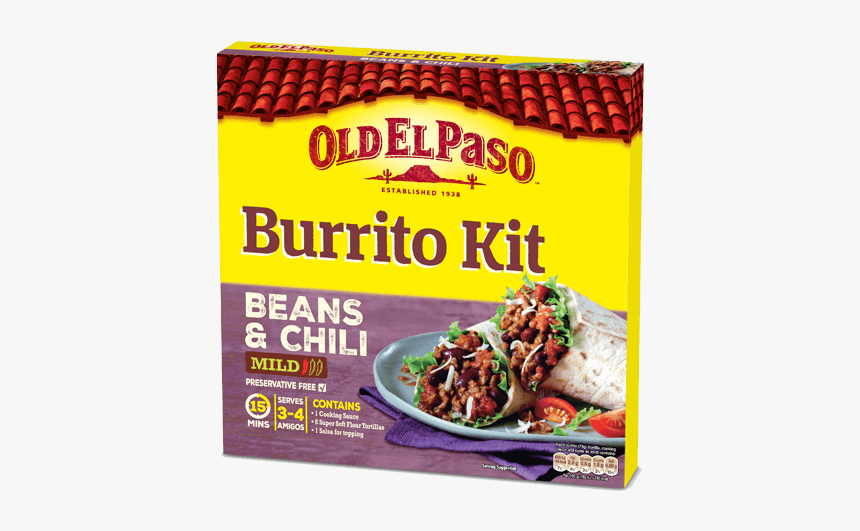 Burrito Kit Beans Chilli New - Kit Old El Paso, HD Png Download