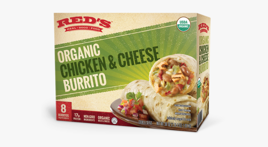 Red S All Natural Organic Chicken Burrito - Organic Chicken Burrito Costco, HD Png Download