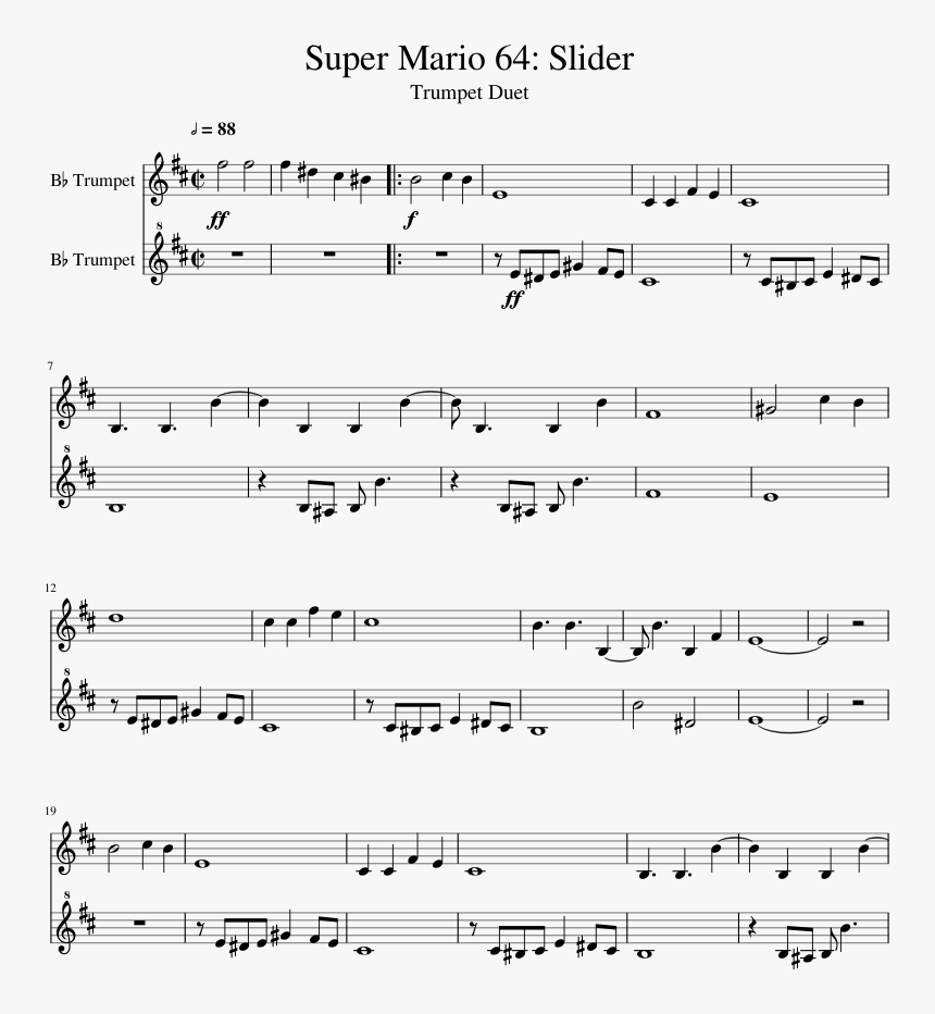 Mario 64 Trumpet Sheet Music, HD Png Download