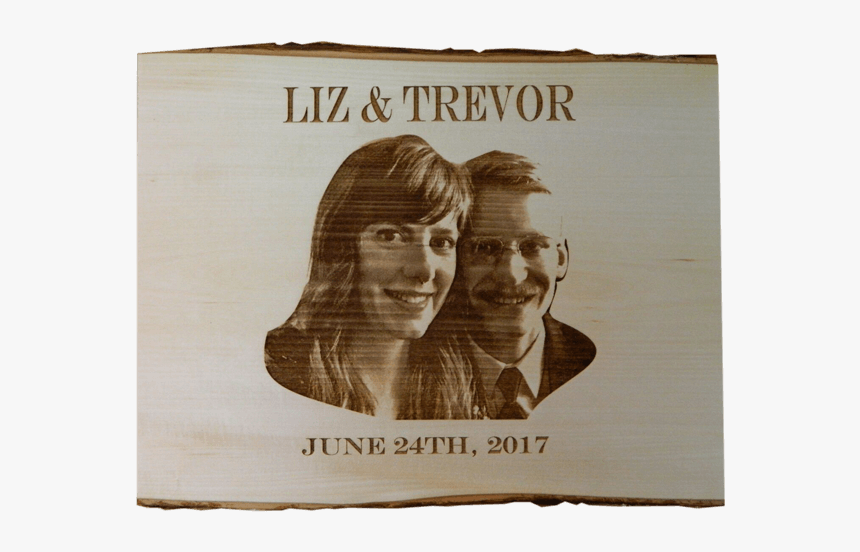 Wood Engraving With Couple S Faces - Poster, HD Png Download