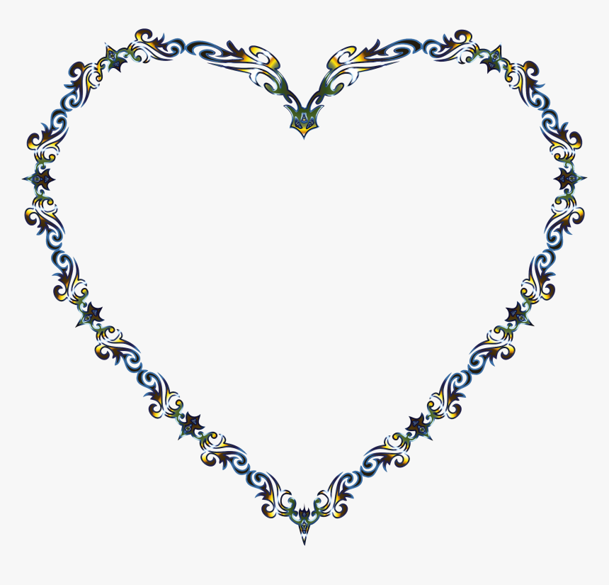 Colorful Fancy Decorative Line Art Heart 3 Clip Arts, HD Png Download