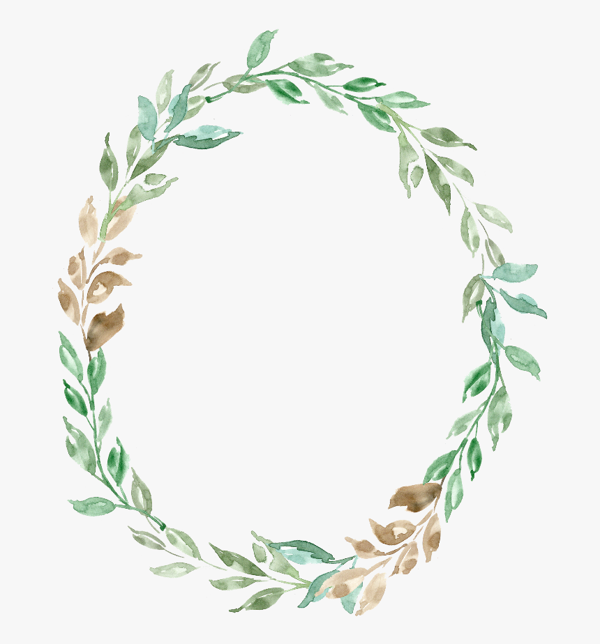 Transparent Free Watercolor Flower Png - Free Leaf Wreath Clip Art, Png Download
