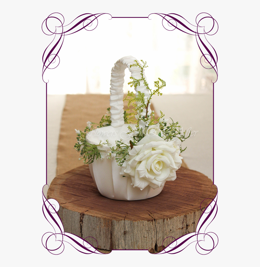Silk Artificial Decorated Elegant Baby S Breath Gyp - Wedding Basket For Flower Girl, HD Png Download