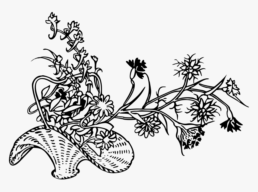 Beautiful Drawing Of Garden Flowers, HD Png Download