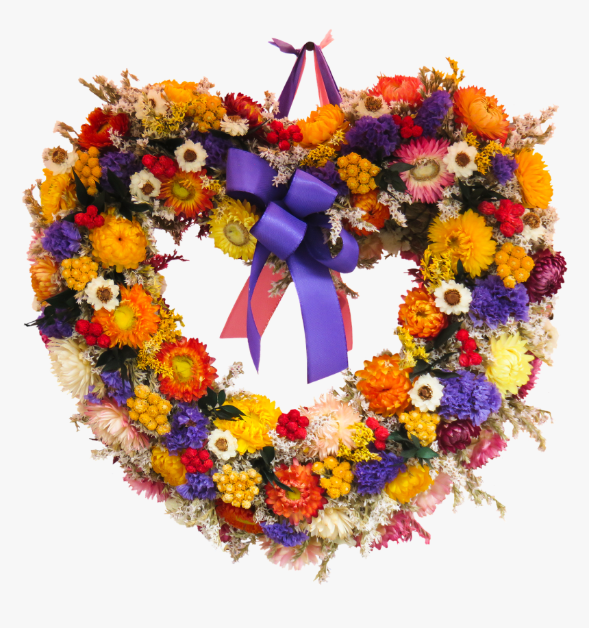 Pink Bouquet, Flower Basket, Floral Arrangement Heart - Wreath, HD Png Download