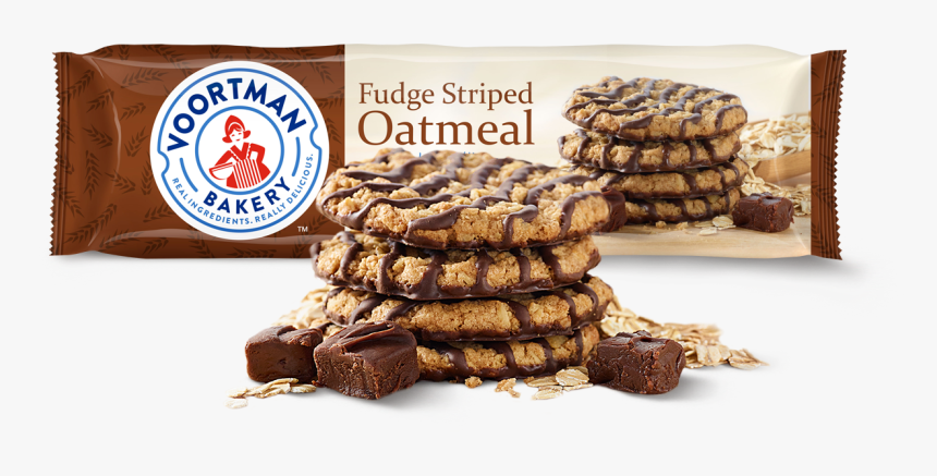 Fudge Striped Oatmeal - Voortman Fudge Striped Oatmeal Cookies, HD Png Download