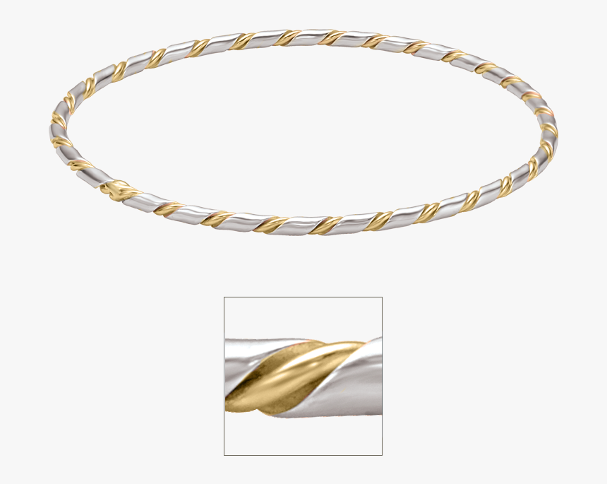 Standard View Of Brctt25 In White-yellow Metal - Bangle, HD Png Download