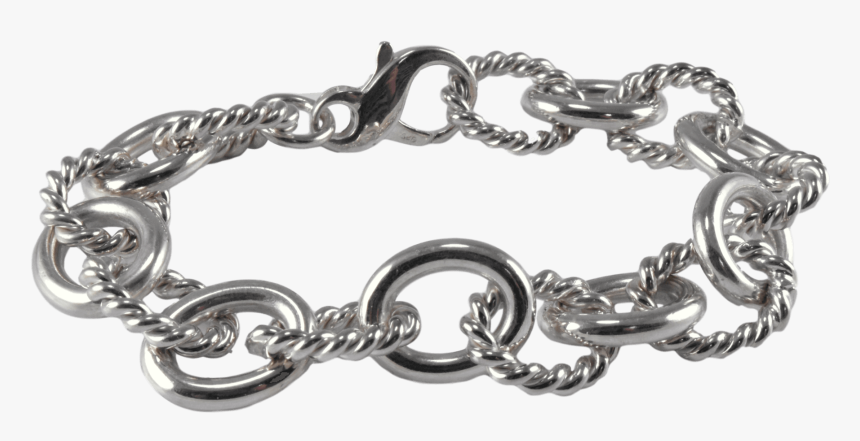 Fancy Link Sterling Silver Bracelet - Bracelet, HD Png Download