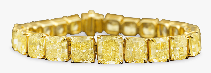 Fancy Yellow Diamond Bracelet 55 66 Carats - Yellow Diamond Bracelet, HD Png Download