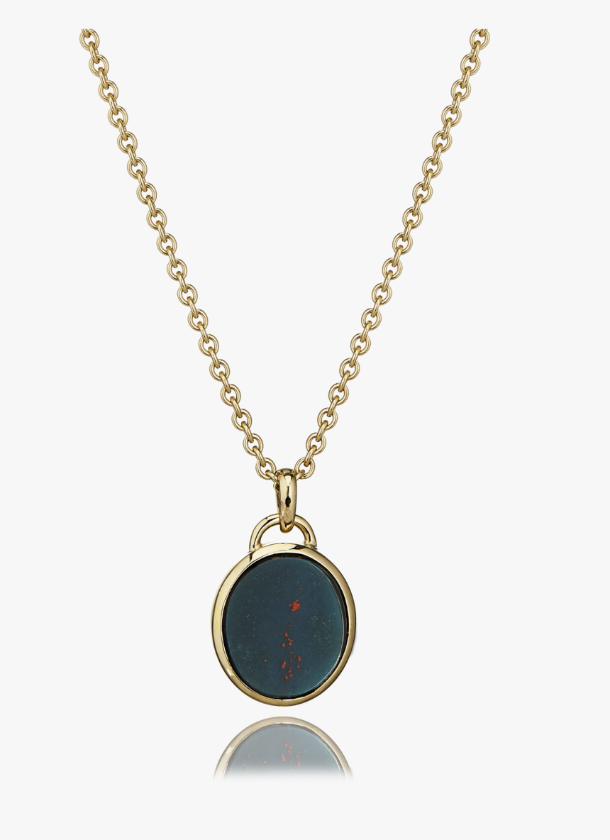 9ct Yellow Gold Bloodstone Oval Pendant - David Yurman Evil Eye Pendant, HD Png Download