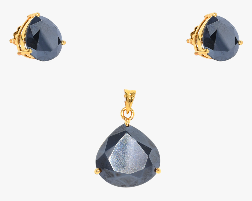 Moissanite Pendant Set In Blue Colour - Earrings, HD Png Download