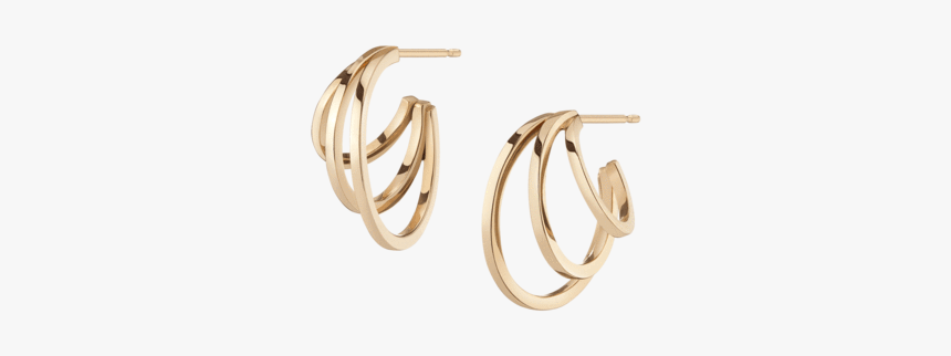 Deco Triple Gold Hoop Earrings - Earrings, HD Png Download