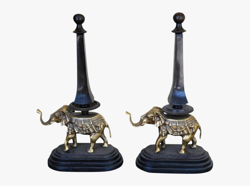 Pair Of Unique Bronze And Brass Elephant Sculpture - Indian Elephant, HD Png Download