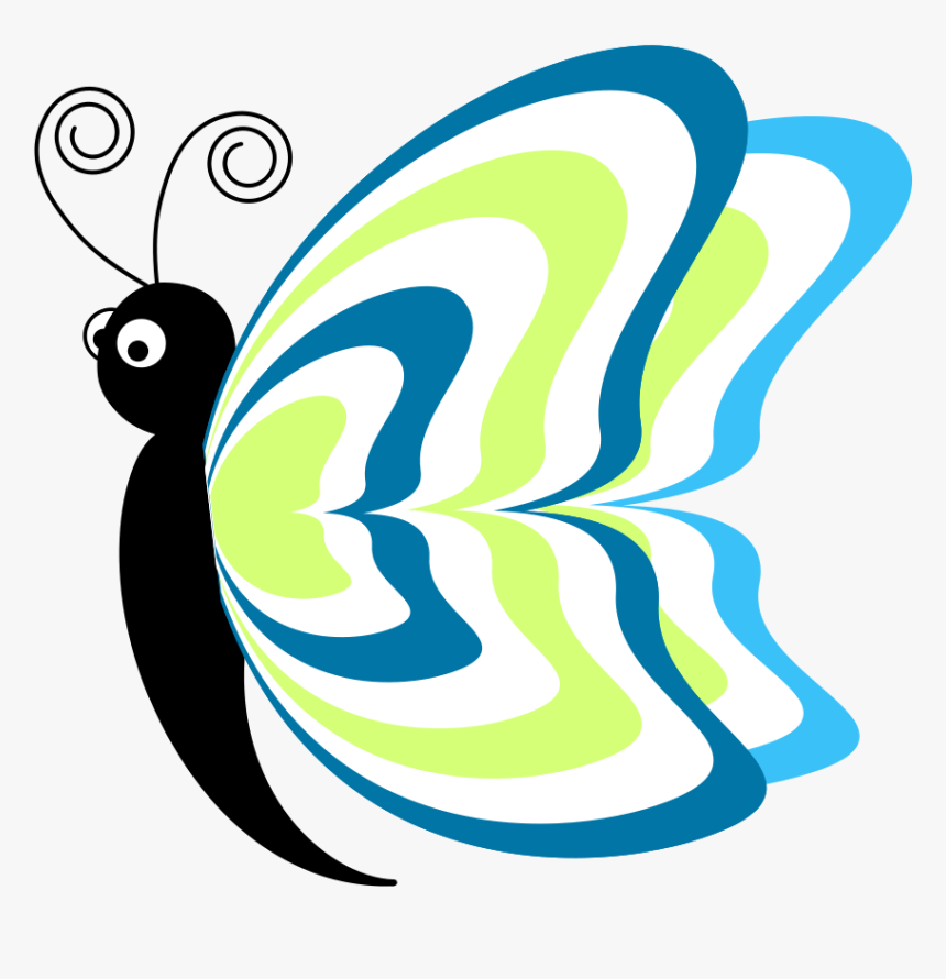 Blue Butterfly Clipart - Butterfly Logo Embroidery Design, HD Png Download