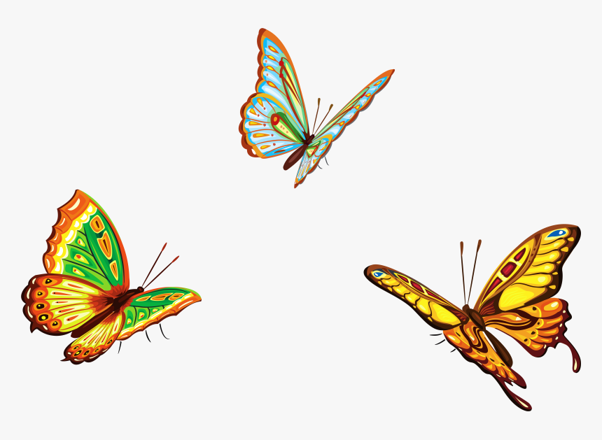 Three Butterflies Png Clipart Picture, Transparent Png
