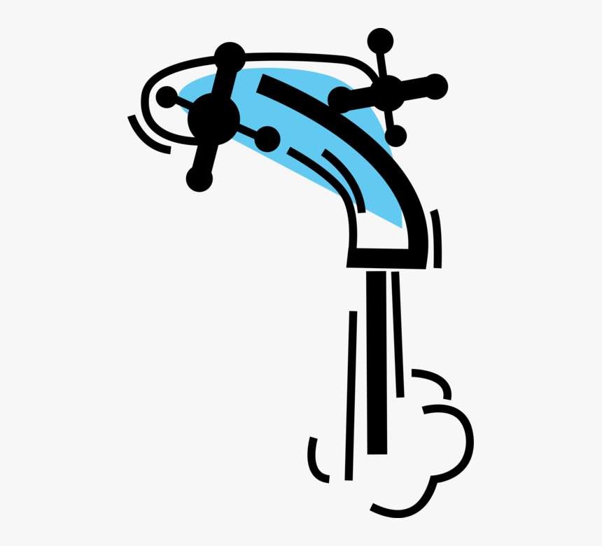 Vector Illustration Of Running Water With Tap Sink Png Tap Running