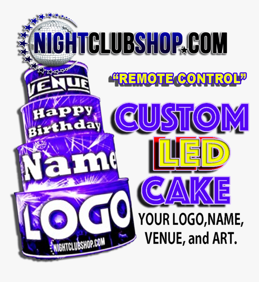 Birth Day, Birthday, Cake, Glow Cake, Neon Cake, Light - Electric Blue, HD Png Download