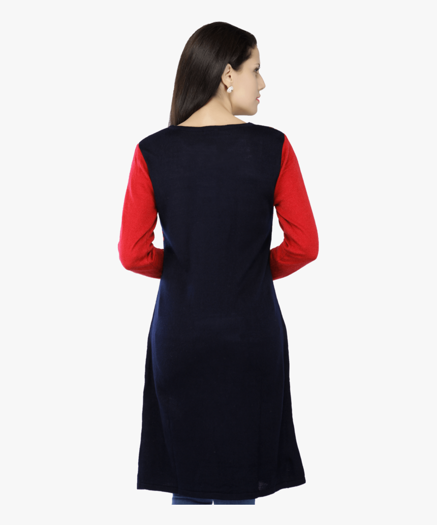 Women Long Sleeves Knit Kurta - Day Dress, HD Png Download