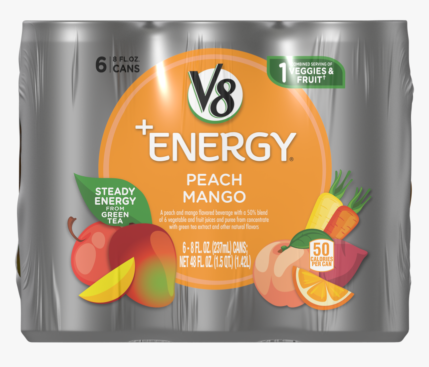 V8 Peach Mango Energy, HD Png Download