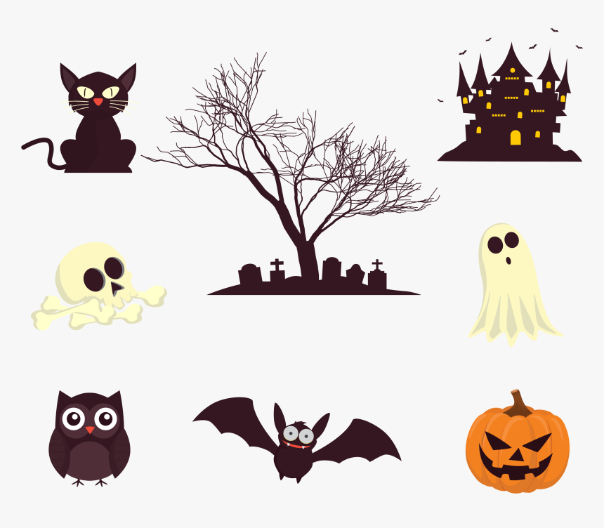 Halloween Horror Decorative Elements Png Download - Halloween Background Ghost, Transparent Png